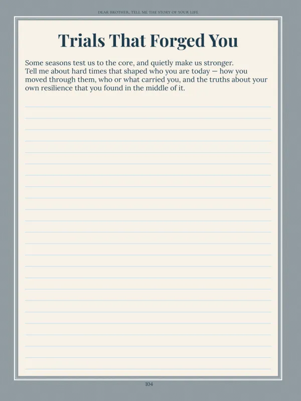 Dear Brother, page 104 in the colour edition — Trials That Forged You