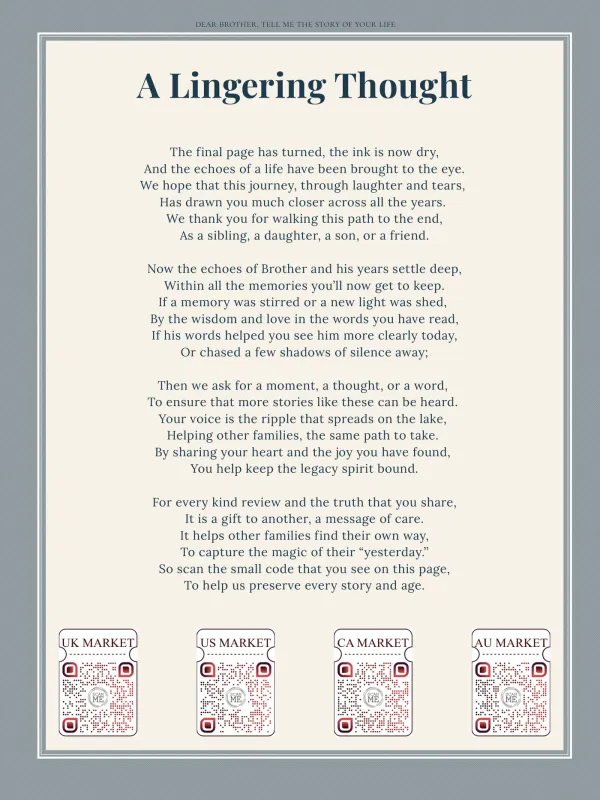 Dear Brother, page 121 in the colour edition — A Lingering Thought