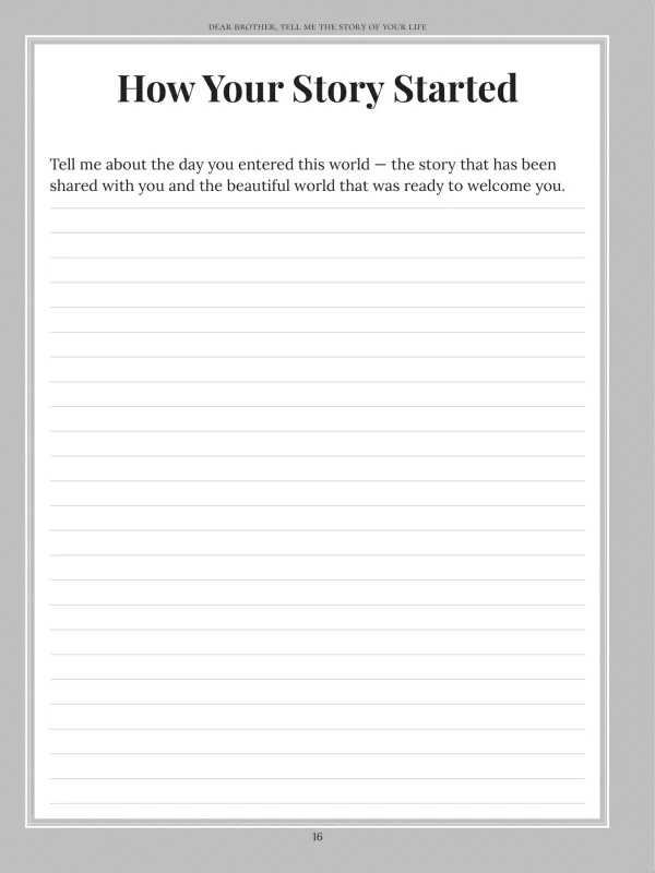 Dear Brother, page 16 — How Your Story Started