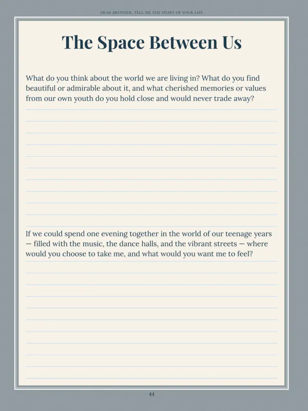 Dear Brother, page 44 in the colour edition — The Space Between Us