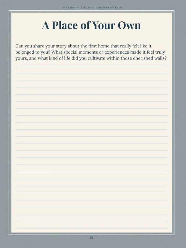 Dear Brother, page 64 in the colour edition — A Place of Your Own