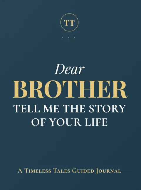 Dear Brother, Tell Me the Story of Your Life — guided memory journal cover