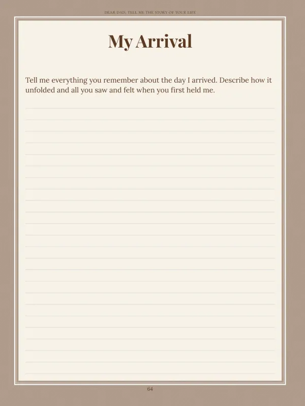 Dear Dad, page 64 in the colour edition — My Arrival