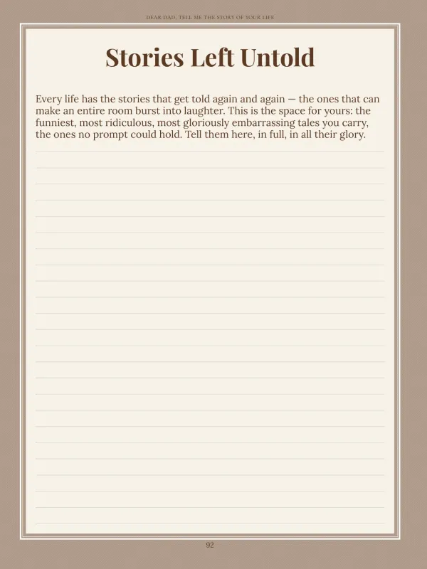 Dear Dad, page 92 in the colour edition — Stories Left Untold