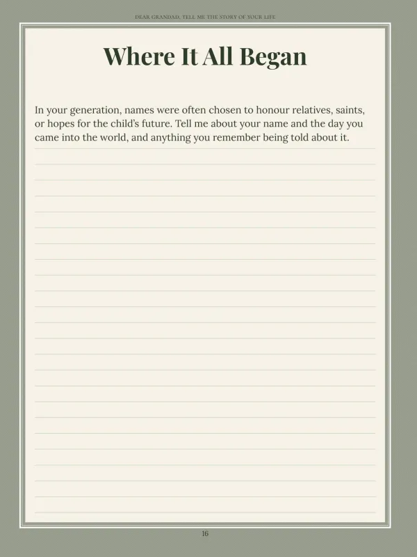 Dear Grandad, page 16 in the colour edition — Where It All Began