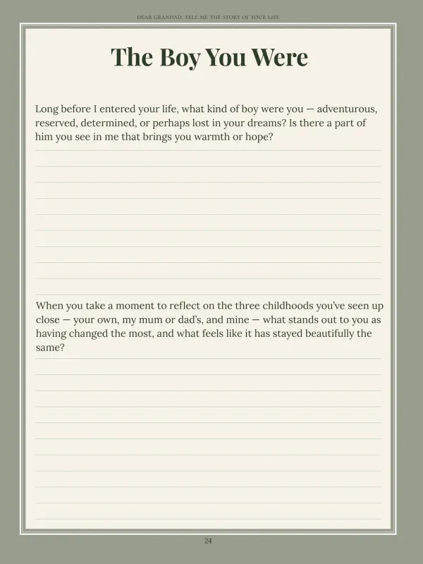 Dear Grandad, page 24 in the colour edition — The Boy You Were