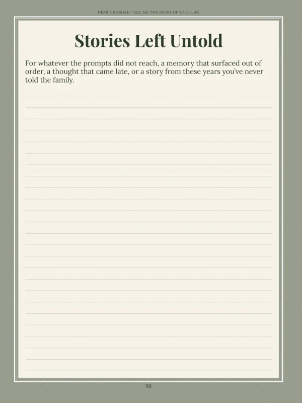 Dear Grandad, page 50 in the colour edition — Stories Left Untold