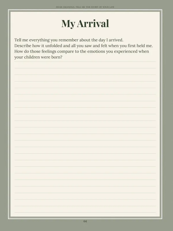 Dear Grandad, page 64 in the colour edition — My Arrival