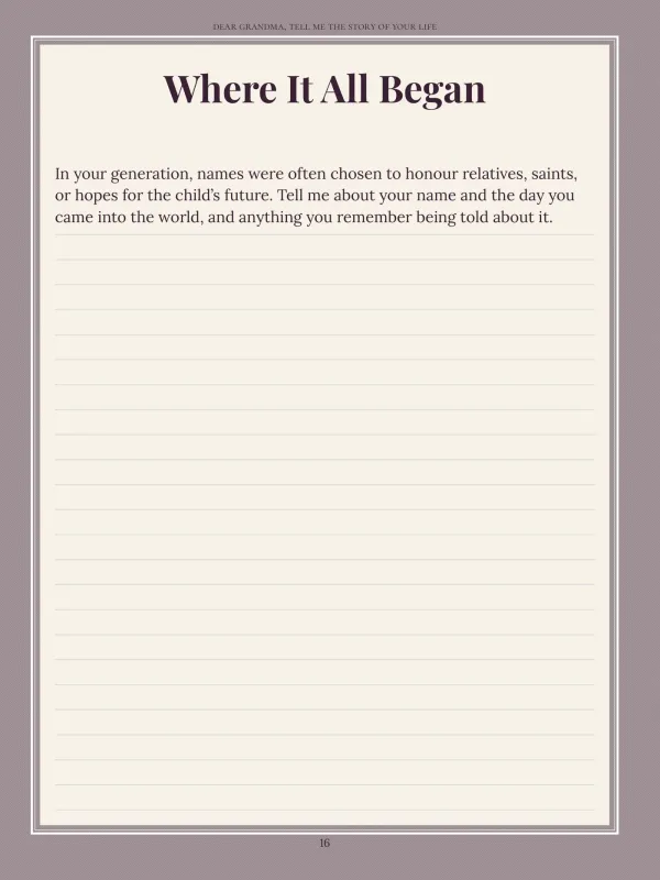 Dear Grandma, page 16 in the colour edition — Where It All Began