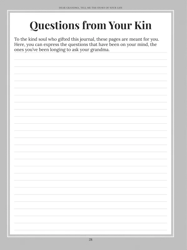 Dear Grandma, page 28 — Questions from Your Kin