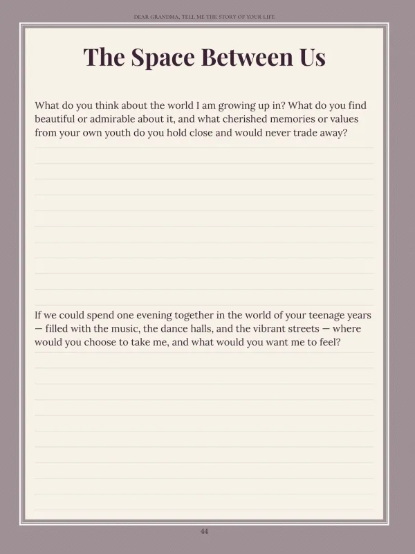 Dear Grandma, page 44 in the colour edition — The Space Between Us