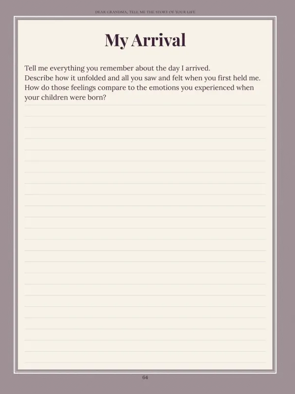 Dear Grandma, page 64 in the colour edition — My Arrival