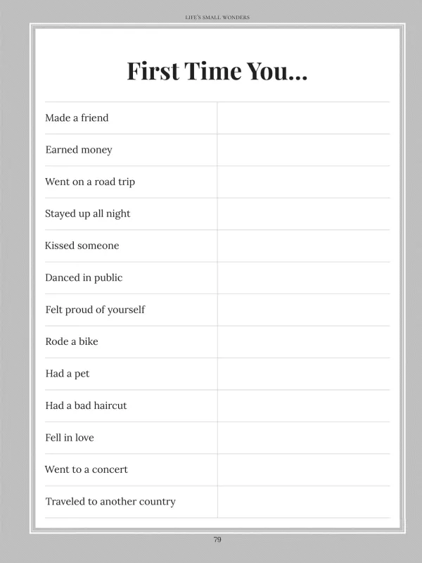 Dear Grandma, page 79 — First Time You…