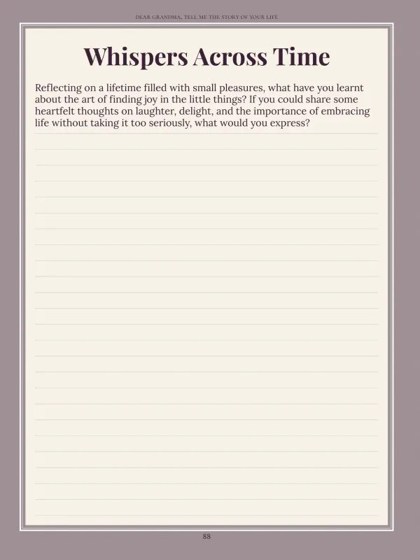 Dear Grandma, page 88 in the colour edition — Whispers Across Time