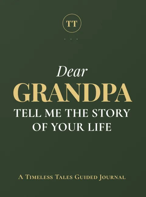 Dear Grandpa, Tell Me the Story of Your Life — guided memory journal cover