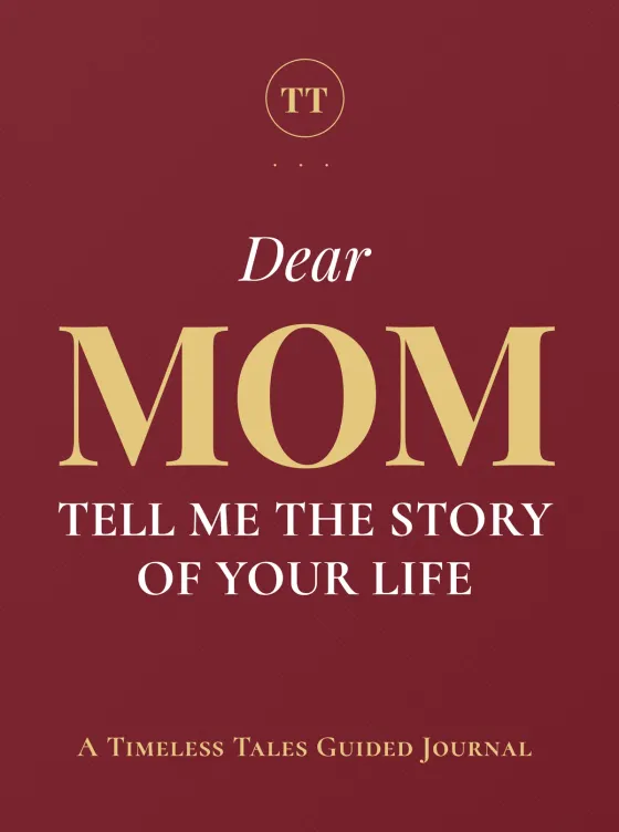 Mom, Tell Me the Story of Your Life — cover in Heritage Garnet