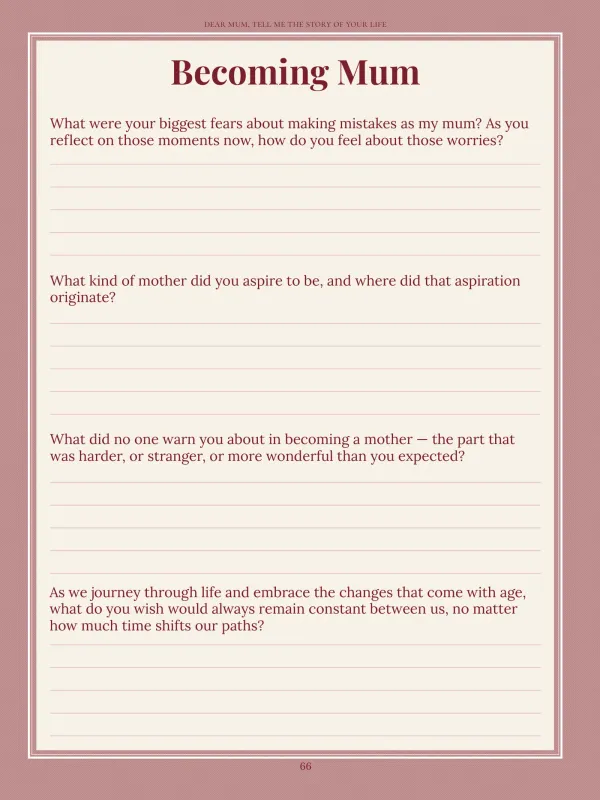Dear Mum, page 66 in the colour edition — Becoming Mum
