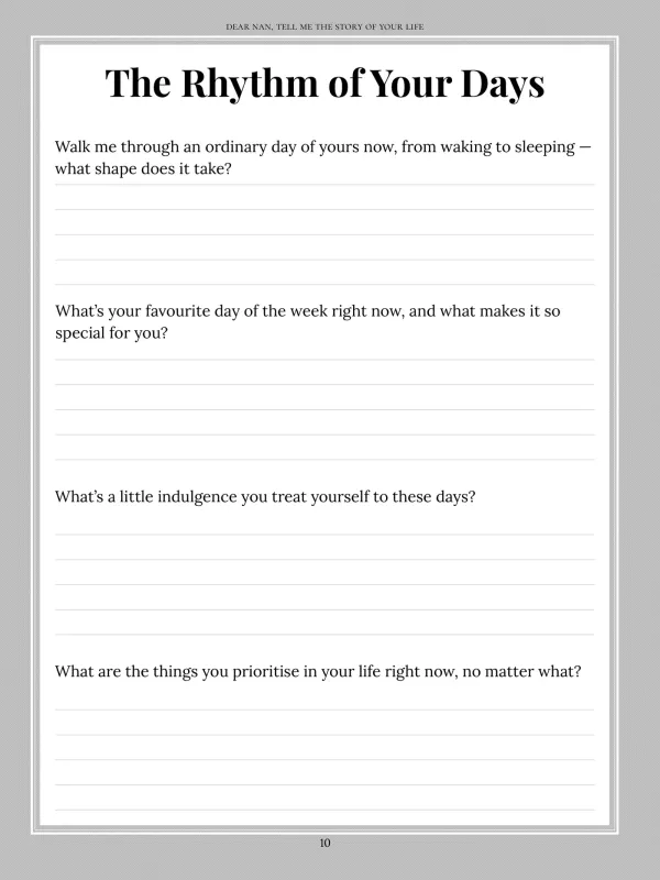 Dear Nan, page 10 — The Rhythm of Your Days