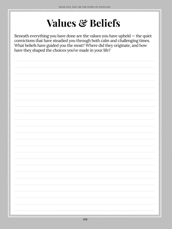 Dear Nan, page 106 — Values & Beliefs