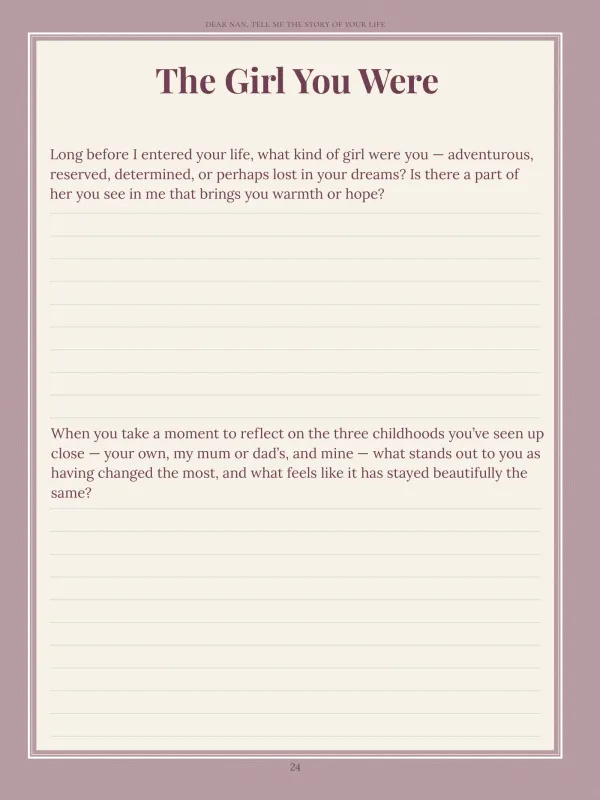 Dear Nan, page 24 in the colour edition — The Girl You Were