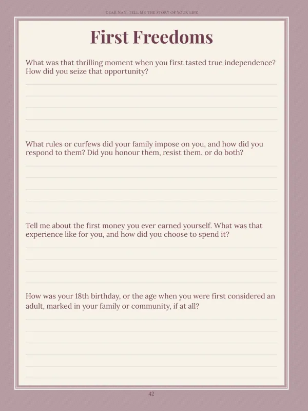 Dear Nan, page 42 in the colour edition — First Freedoms