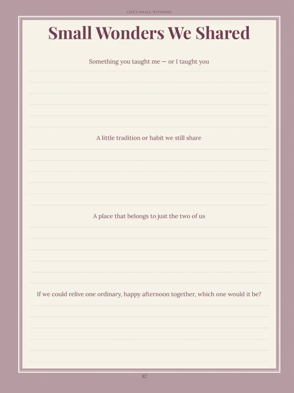 Dear Nan, page 87 in the colour edition — Small Wonders We Shared