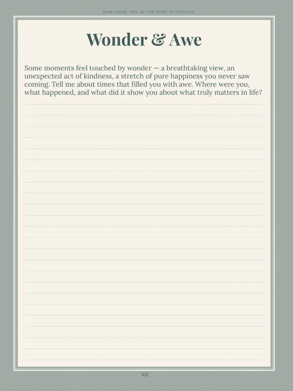 Dear Sister, page 102 in the colour edition — Wonder & Awe