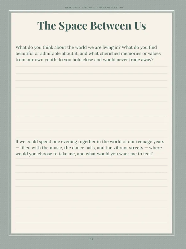 Dear Sister, page 44 in the colour edition — The Space Between Us
