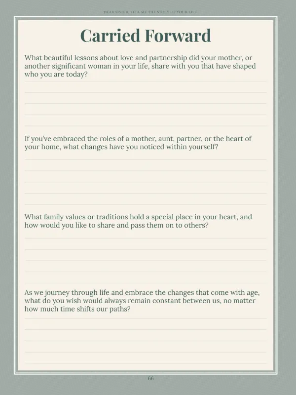 Dear Sister, page 66 in the colour edition — Carried Forward