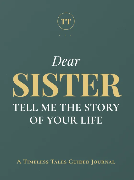 Dear Sister, Tell Me the Story of Your Life — cover in Dusty Teal